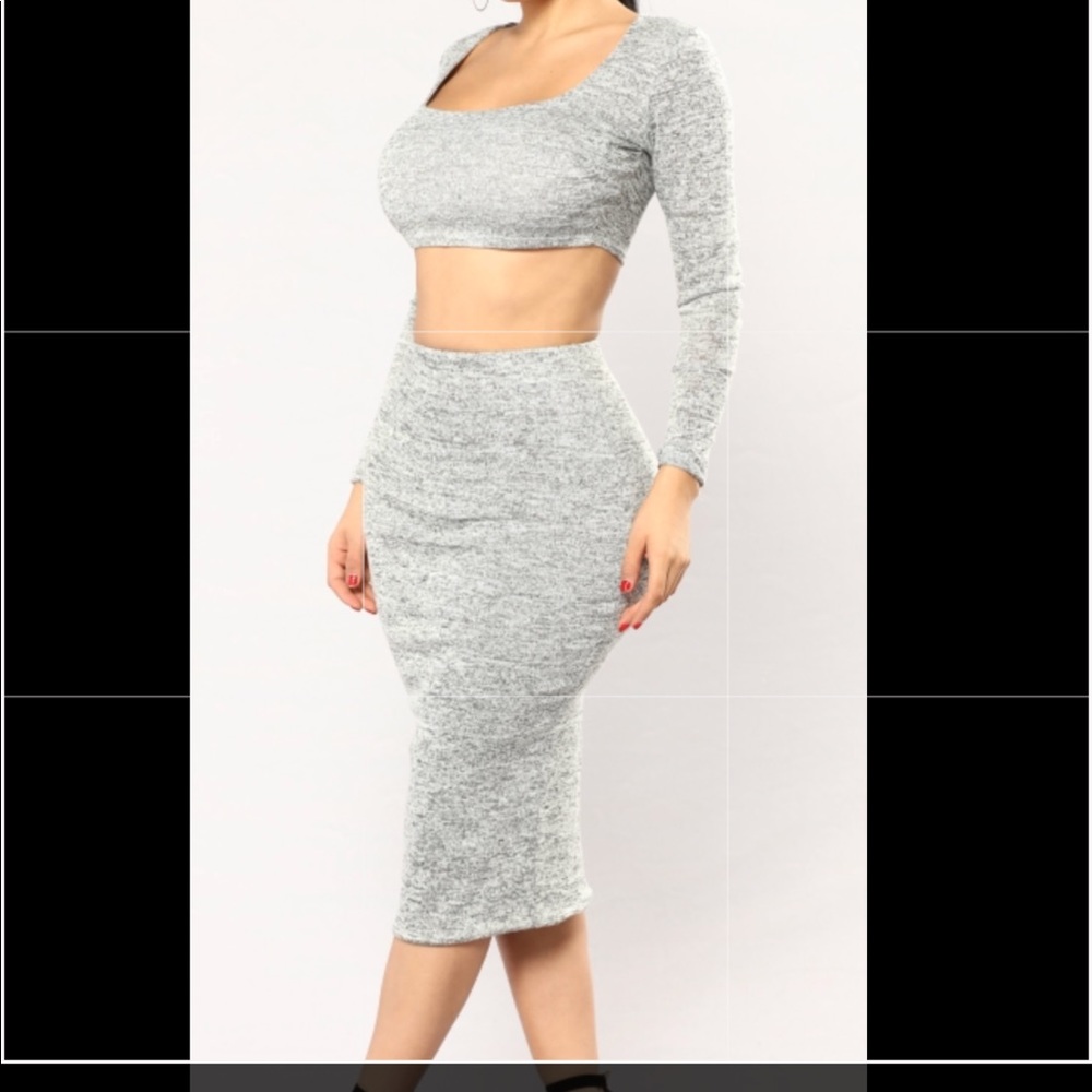 Date With Kye Skirt Set - Heather Grey